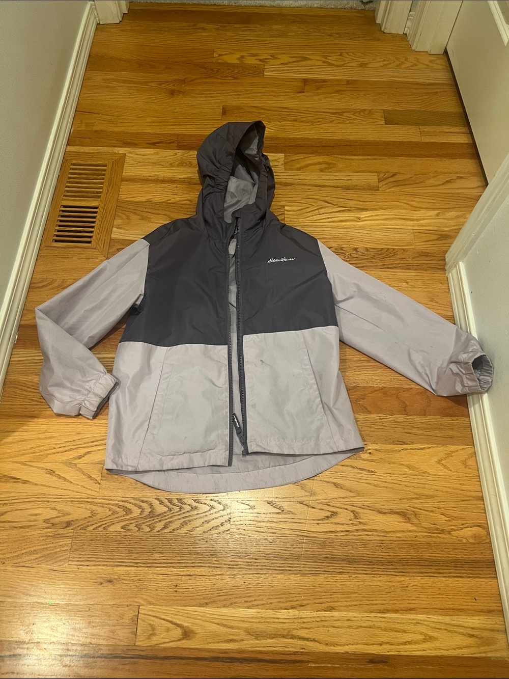Eddie Bauer Girls Medium Two-Tone purple Hooded Raincoat